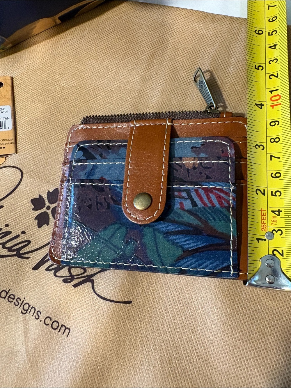 NWT Patricia Nash Le Fleur Irving Leather Bucket Bag Crossbody with Card Wallet - Picture 10 of 11
